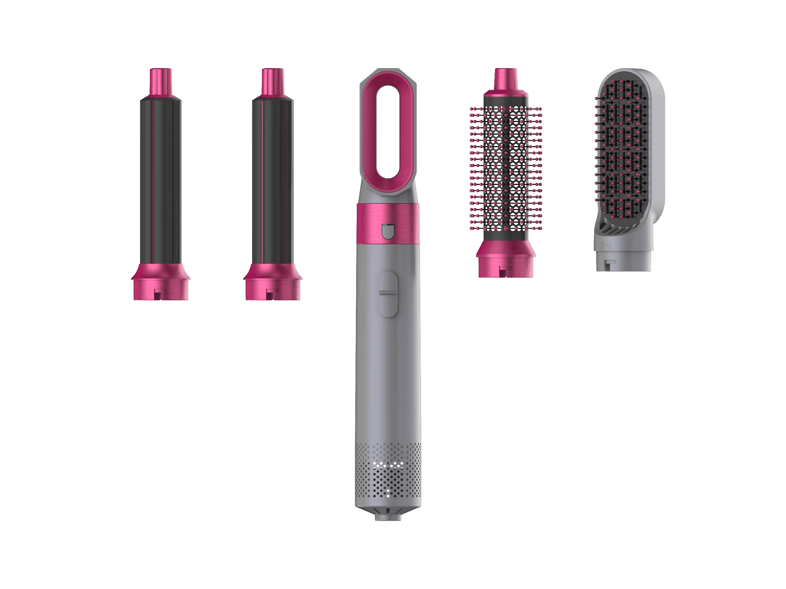 Styler per capelli 5 in 1 a basso rumore | Arricciatura e stiratura professionale dei capelli | Spazzola ad aria calda da 1000 W