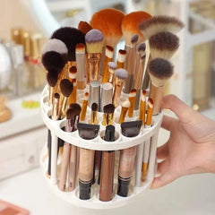 Porta pennelli da trucco girevole a 360° - Organizzatore per cosmetici e tavolo da toeletta con elegante design rotondo 