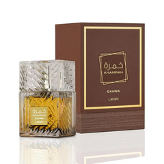 Profumo originale Khamra 100 ml per uomo - Fragranza araba lussuosa e di lunga durata con un profumo legnoso e vanigliato