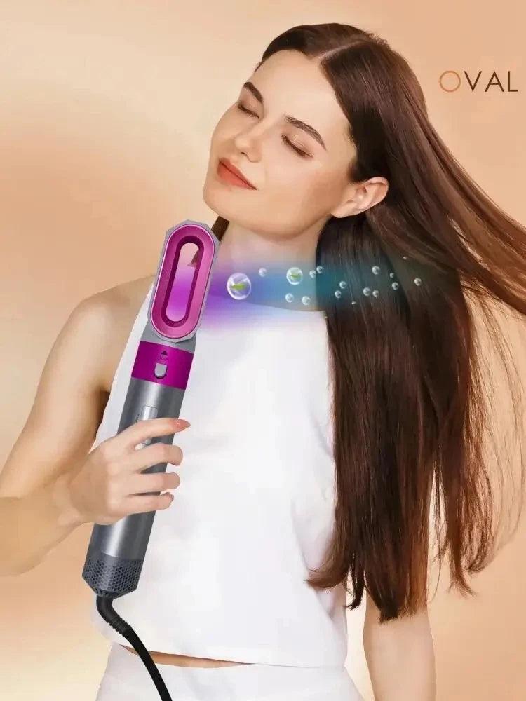 Styler per capelli 5 in 1 a basso rumore | Arricciatura e stiratura professionale dei capelli | Spazzola ad aria calda da 1000 W