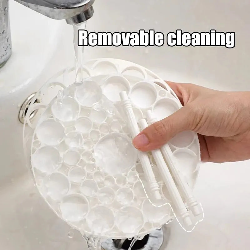 Porta pennelli da trucco girevole a 360° - Organizzatore per cosmetici e tavolo da toeletta con elegante design rotondo 