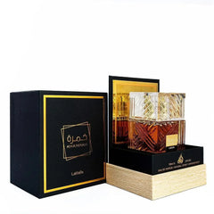 Profumo originale Khamra 100 ml per uomo - Fragranza araba lussuosa e di lunga durata con un profumo legnoso e vanigliato