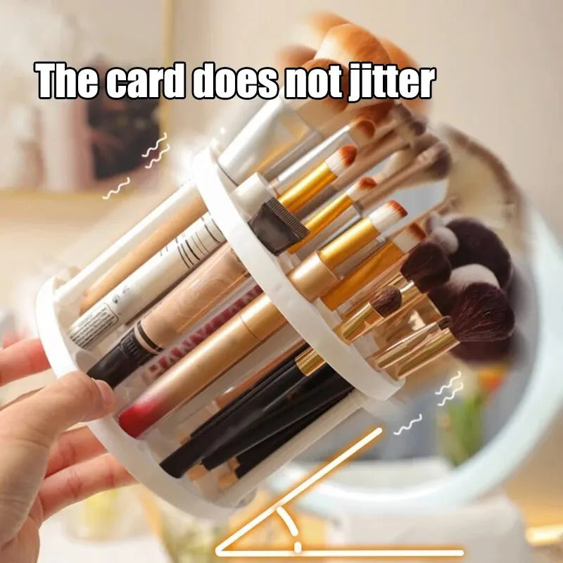 Porta pennelli da trucco girevole a 360° - Organizzatore per cosmetici e tavolo da toeletta con elegante design rotondo 