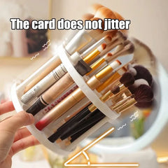 Porta pennelli da trucco girevole a 360° - Organizzatore per cosmetici e tavolo da toeletta con elegante design rotondo 