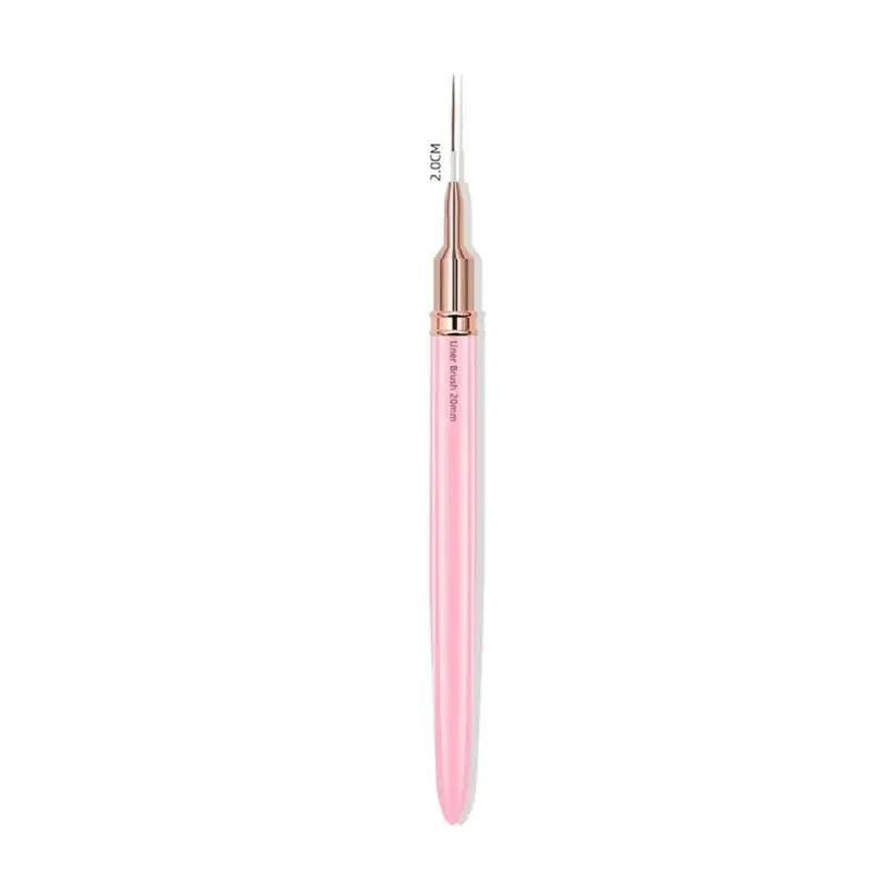 Pennello per nail liner nero - Misure 8/12/20/25 mm, strumento per disegnare linee lunghe e dettagli fini, pennello professionale per manicure