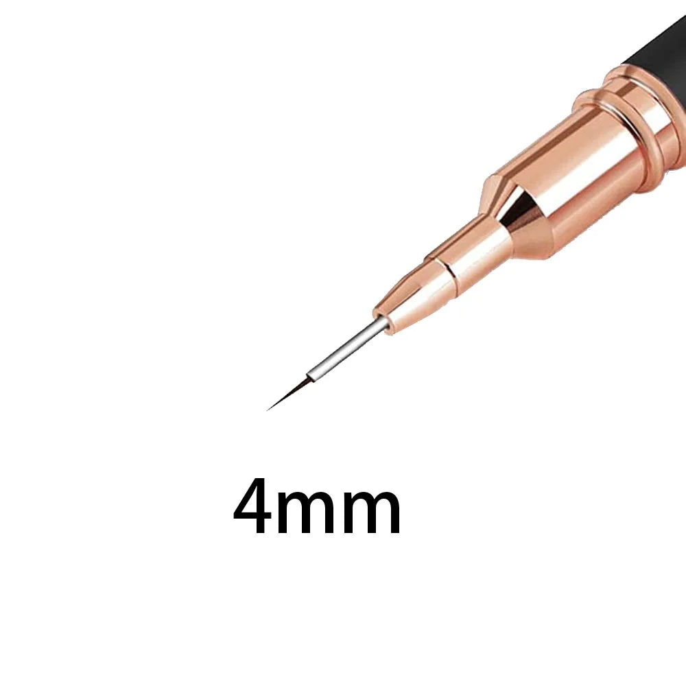 Pennello per nail liner nero - Misure 8/12/20/25 mm, strumento per disegnare linee lunghe e dettagli fini, pennello professionale per manicure