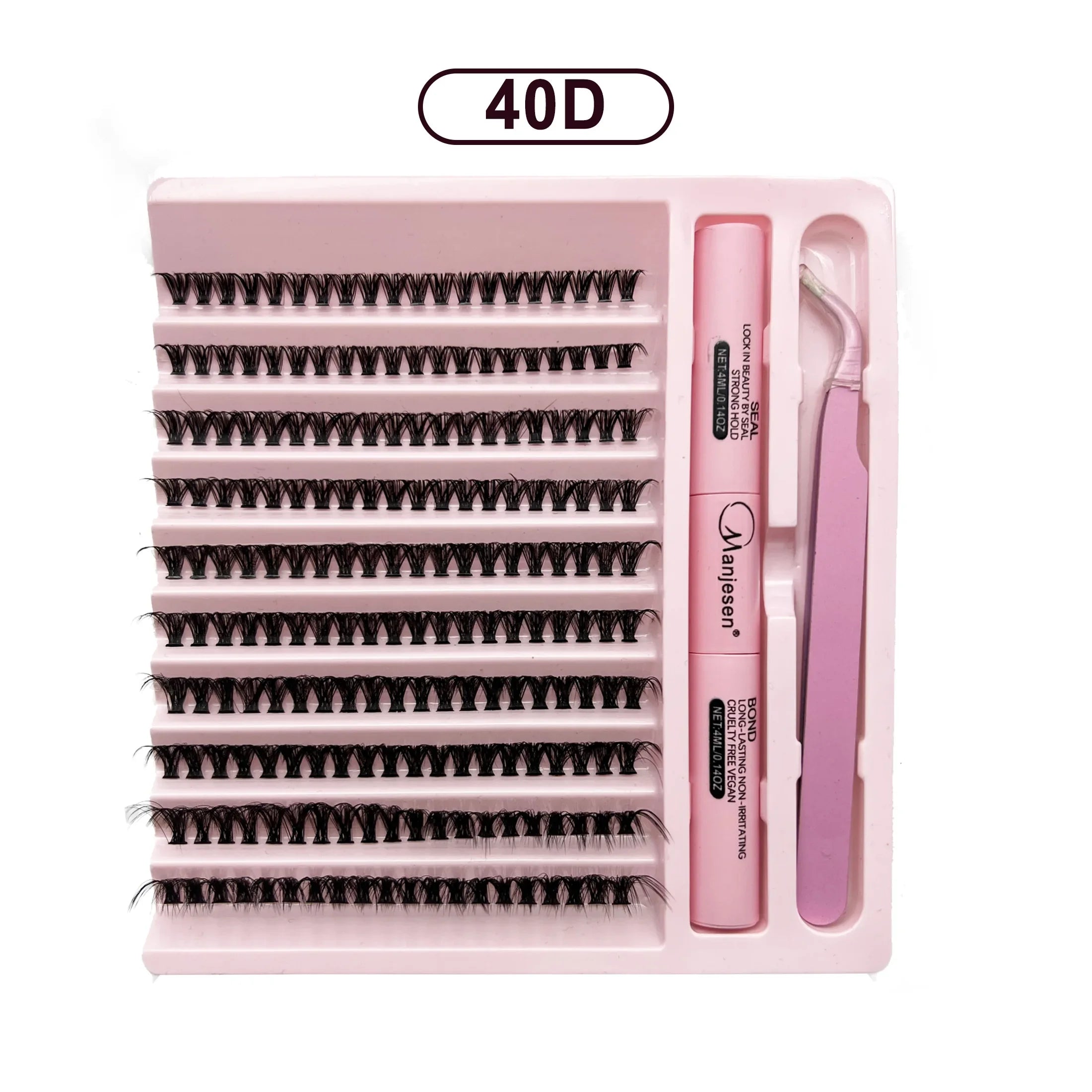 Kit fai da te per extension ciglia - 200 ciglia finte con applicatore di colla, strumenti per il trucco per l'applicazione delle ciglia