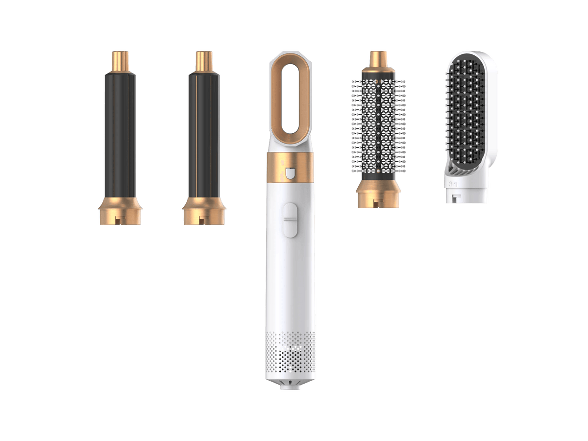 Styler per capelli 5 in 1 a basso rumore | Arricciatura e stiratura professionale dei capelli | Spazzola ad aria calda da 1000 W