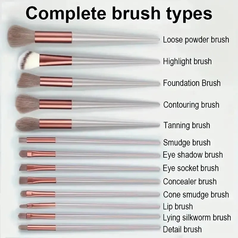 Set di pennelli per il trucco professionali morbidi e soffici: pennelli per fondotinta, pennello per ombretto, pennello Kabuki, spugnetta per il trucco con custodia.