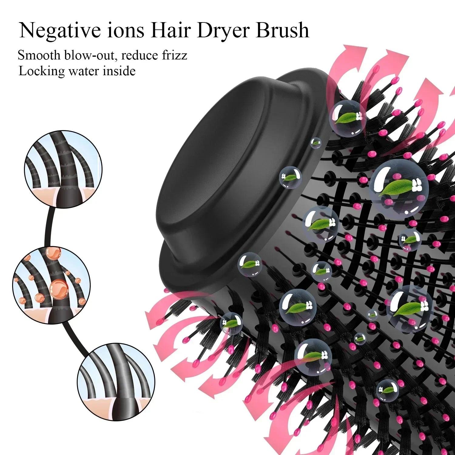 Pettine riscaldante per piastra elettrica per capelli 5 in 1 - Asciugacapelli e spazzola lisciante in un unico passaggio con tecnologia agli ioni negativi | salone di parrucchiere