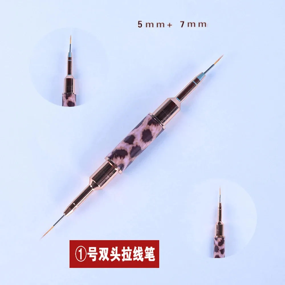Pennello per nail liner nero - Misure 8/12/20/25 mm, strumento per disegnare linee lunghe e dettagli fini, pennello professionale per manicure
