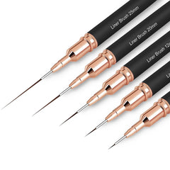 Pennello per nail liner nero - Misure 8/12/20/25 mm, strumento per disegnare linee lunghe e dettagli fini, pennello professionale per manicure