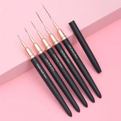 Pennello per nail liner nero - Misure 8/12/20/25 mm, strumento per disegnare linee lunghe e dettagli fini, pennello professionale per manicure