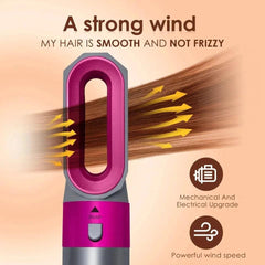 Styler per capelli 5 in 1 a basso rumore | Arricciatura e stiratura professionale dei capelli | Spazzola ad aria calda da 1000 W